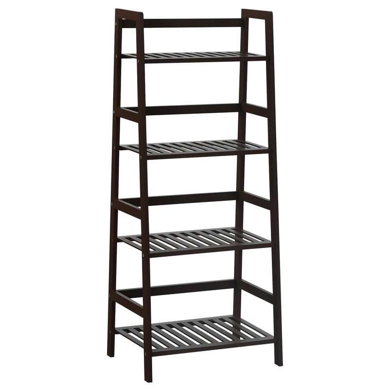 4-Tier Bamboo Plant Rack with Guardrails Stable and Space-Saving - Relaxacare