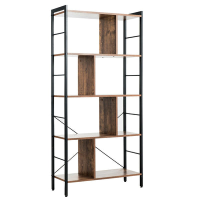 4-Tier Industrial Bookshelf Floor Standing Storage Rack Large Storage - Relaxacare