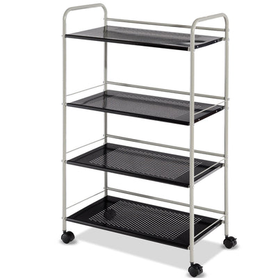 4 Tiers Rolling Storage Cart Utility Trolley-23.5 Inch - Relaxacare