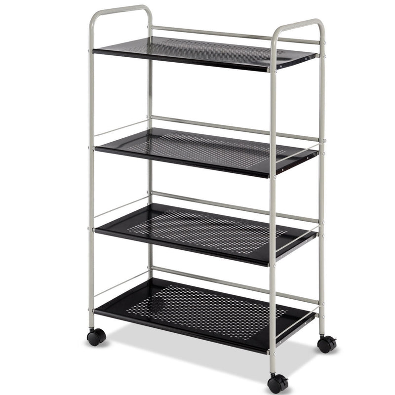 4 Tiers Rolling Storage Cart Utility Trolley-23.5 Inch - Relaxacare