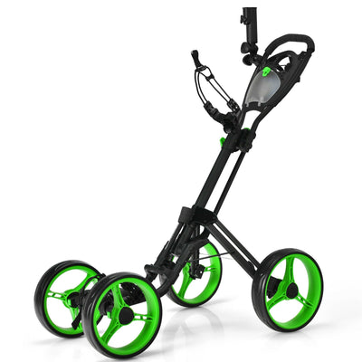 4 Wheel Golf Push Cart with Brake Scoreboard Adjustable Handle - Relaxacare