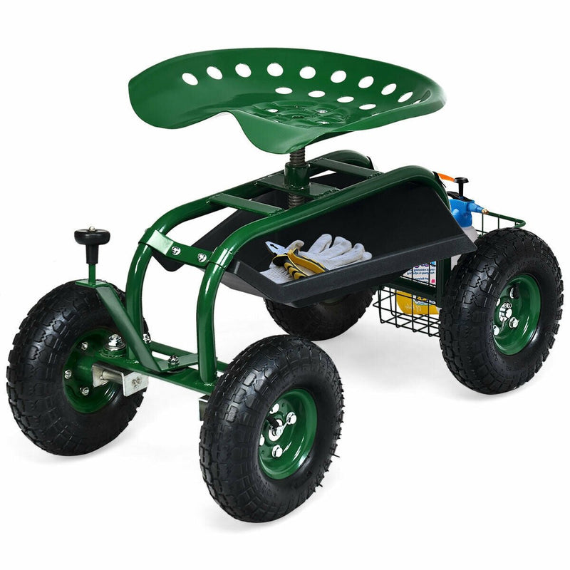 4-Wheel Rolling Garden Cart Work Seat - Relaxacare