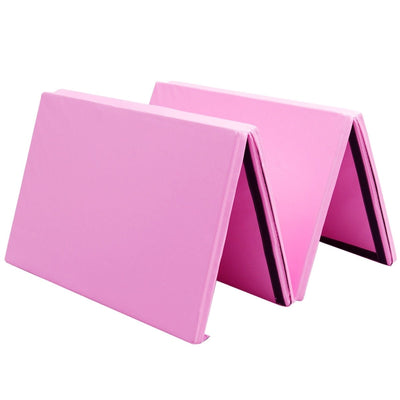 4' x 8' x 2 Inch Gymnastics Mat Thick Folding Panel Aerobics Exercise Mat-Pink - Relaxacare