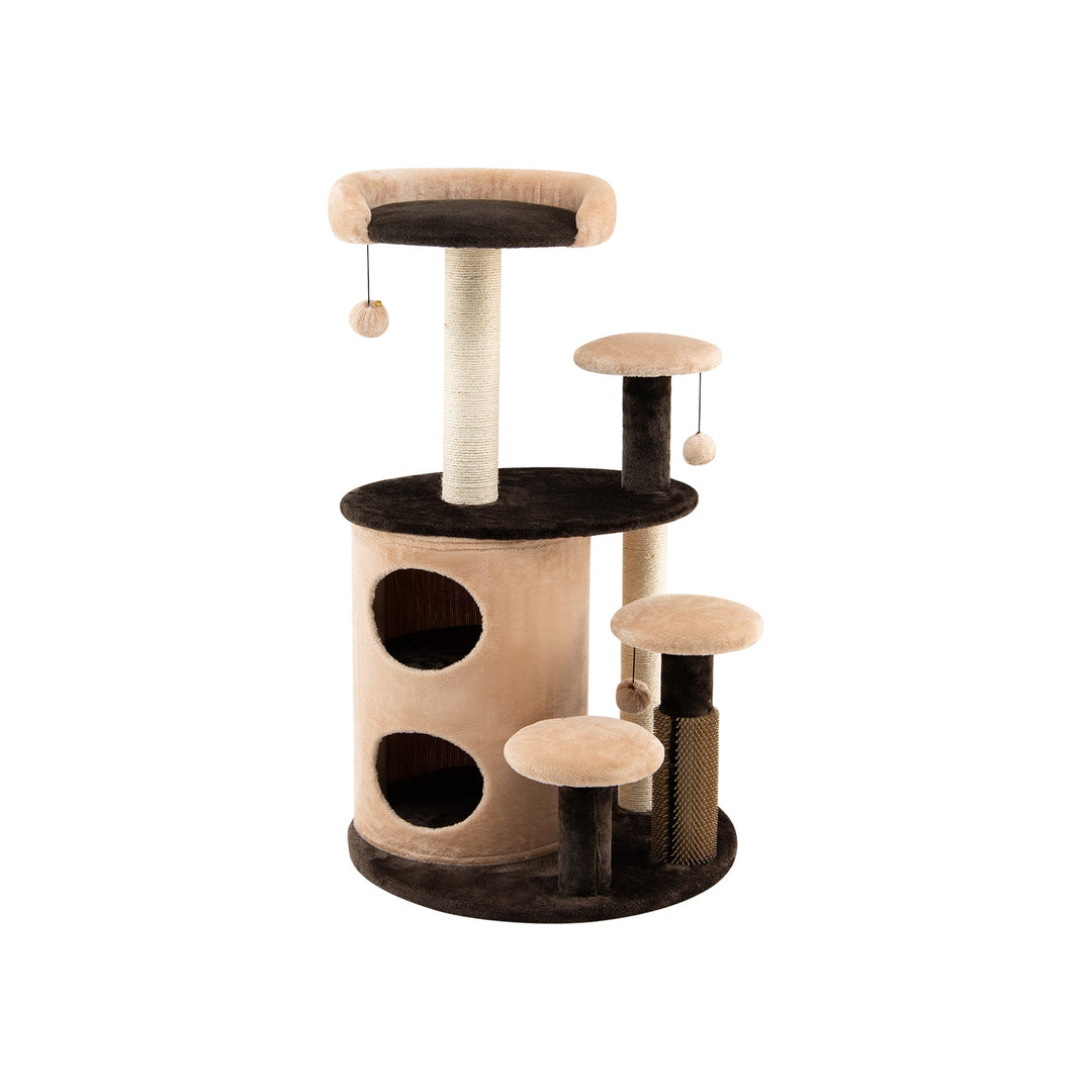 40 Inch Cat Tree Tower Multi-Level Activity Tree with 2-Tier Cat-Hole