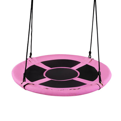 40 Inch Flying Saucer Tree Swing Indoor Outdoor Play Set-Pink - Relaxacare