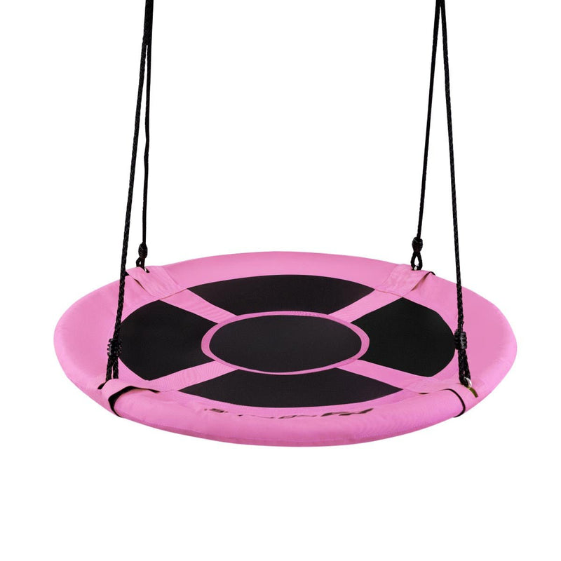 40 Inch Flying Saucer Tree Swing Indoor Outdoor Play Set-Pink - Relaxacare