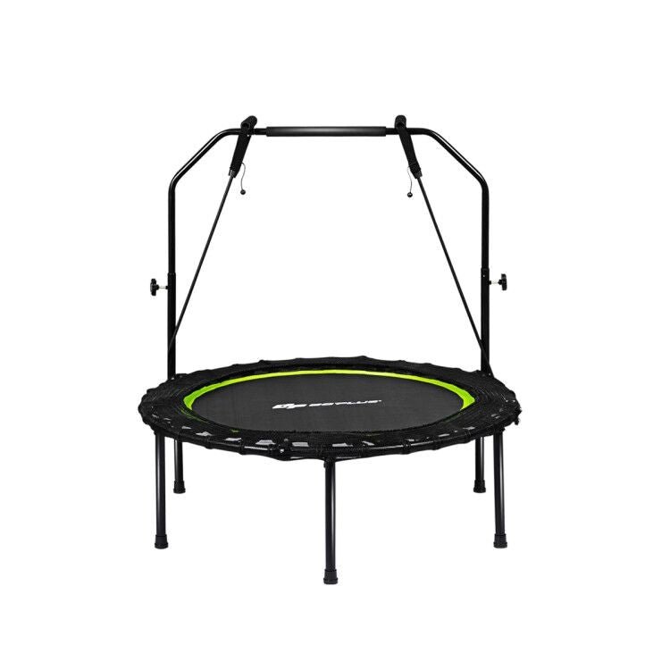 40 Inch Foldable Fitness Rebounder with Resistance Bands Adjustable Home-Green - Relaxacare