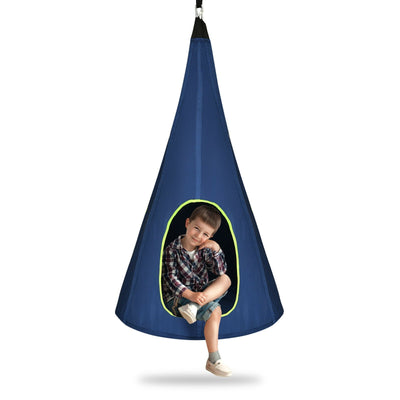 40 Inch Kids Nest Swing Chair Hanging Hammock Seat for Indoor Outdoor-Blue - Relaxacare