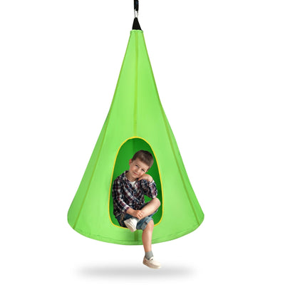40 Inch Kids Nest Swing Chair Hanging Hammock Seat for Indoor Outdoor-Green - Relaxacare