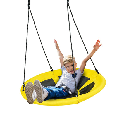 40 inch Nest Tree Outdoor Round Swing-Yellow - Relaxacare