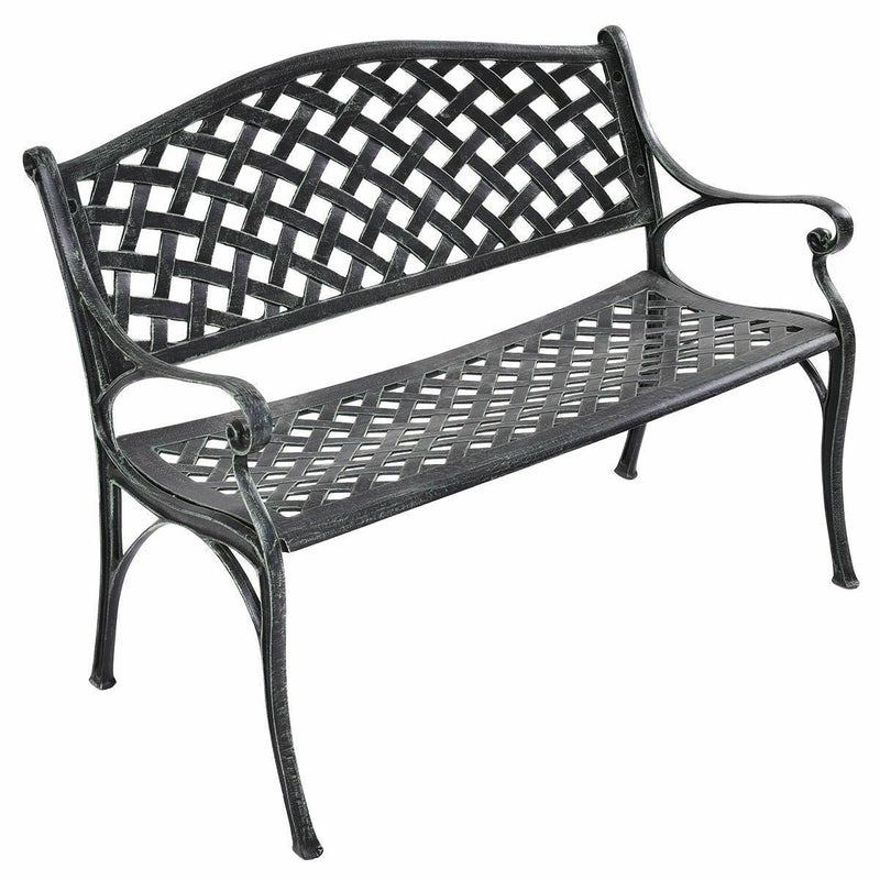 40 Inch Outdoor Aluminum Antique Garden Patio Bench - Relaxacare