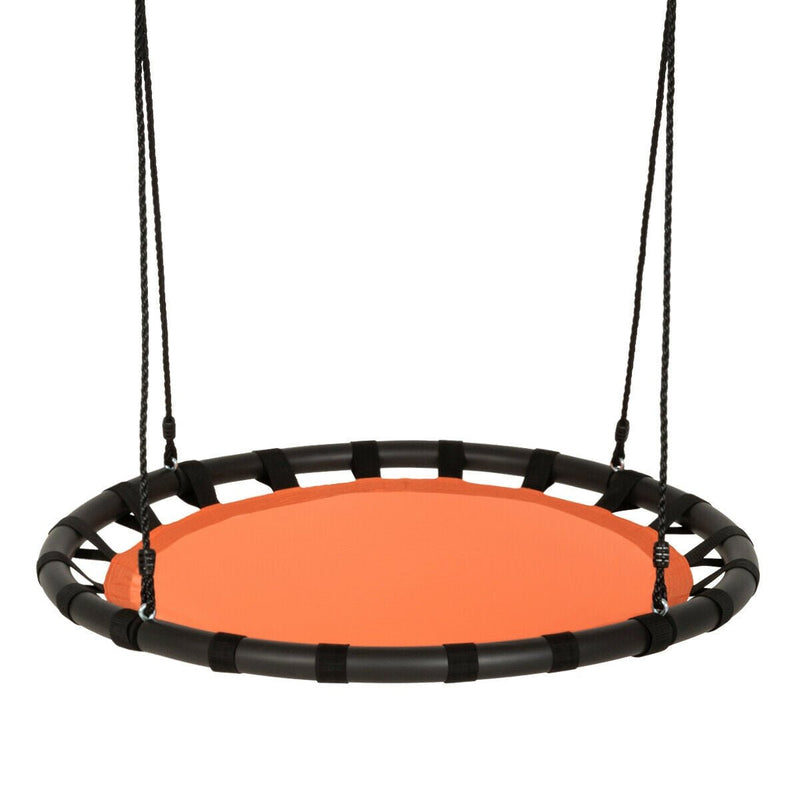 40" Kids Play Multi-Color Flying Saucer Tree Swing Set with Adjustable Heights-Orange - Relaxacare