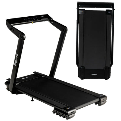 4.0HP Foldable Electric Treadmill Jogging Machine with Speaker LED-Black - Relaxacare