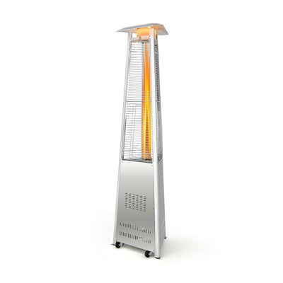 42 000 BTU Stainless Steel Pyramid Patio Heater With Wheels - Relaxacare
