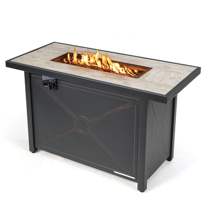 42 Inch 60 000 BTU Rectangular Propane Fire Pit Table - Relaxacare