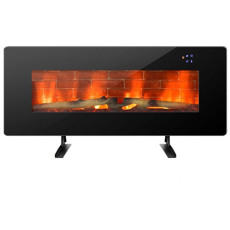 42 Inch Electric Wall Mounted Freestanding Fireplace with Remote Control - Relaxacare