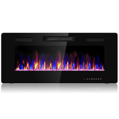 42 Inch Recessed Ultra Thin Electric Fireplace with Timer - Relaxacare