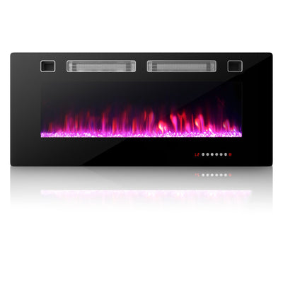 42 Inch Ultra-Thin Electric Fireplace with Decorative Crystals and Smart APP Control-42 inch - Relaxacare