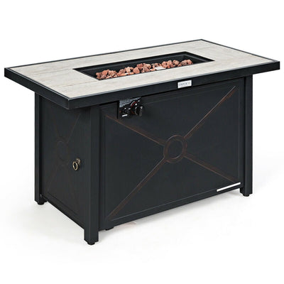 42 Inches 60 000 Btu Rectangular Propane Fire Pit Table - Relaxacare