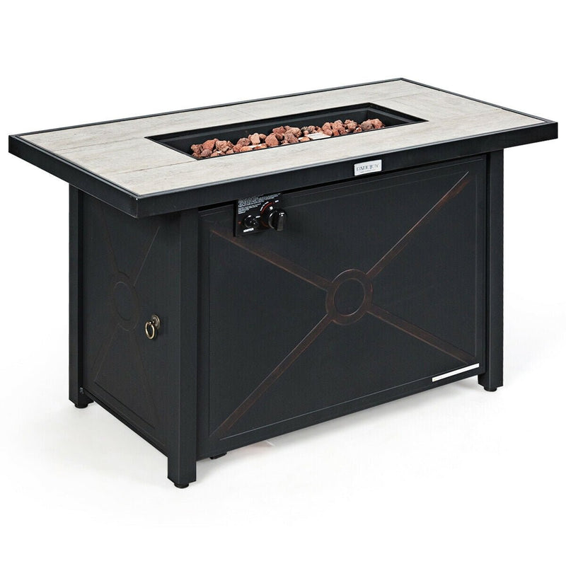 42 Inches 60 000 Btu Rectangular Propane Fire Pit Table - Relaxacare