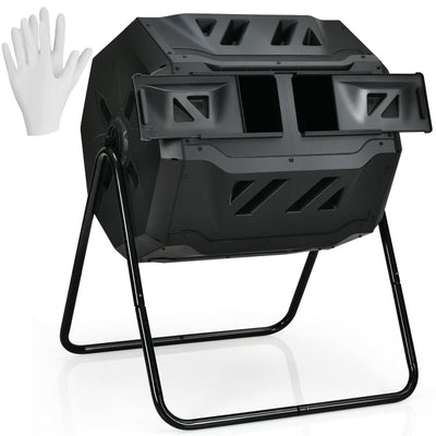 43 Gallon Composting Tumbler Compost Bin with Dual Rotating Chamber - Relaxacare