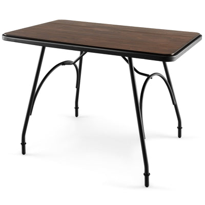 43 x 27.5 Inch Industrial Style Dining Table with Adjustable Feet - Relaxacare