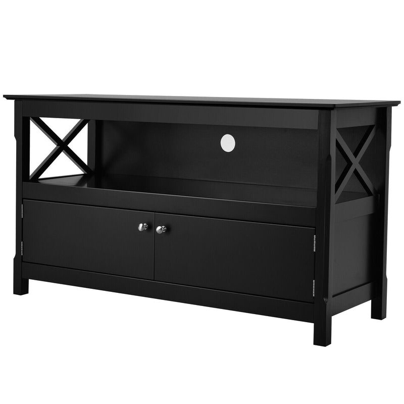 44 Inch Wooden Storage Cabinet TV Stand-Black - Relaxacare