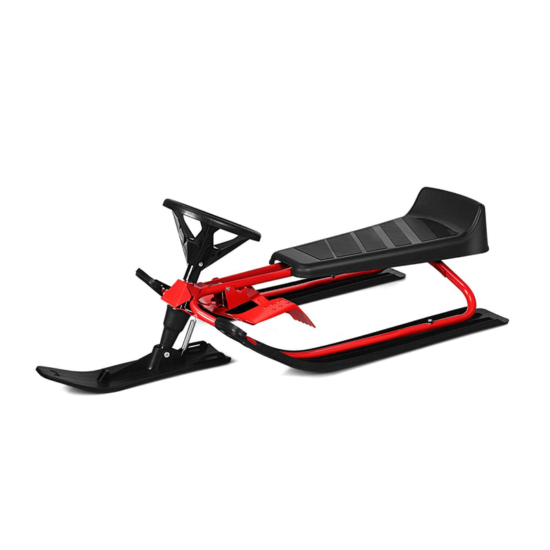44 x 20 Inch Kids Snow Sled with Steering Wheel and Double Brakes Pull Rope - Relaxacare