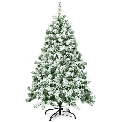4.5 Feet Snow Flocked Artificial Christmas Tree with 400 Tips - Relaxacare