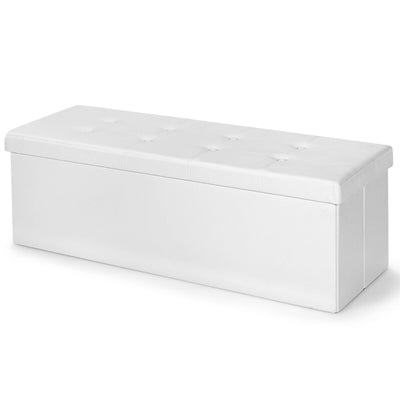 45 Inches Large Folding Ottoman Storage Seat-White - Relaxacare