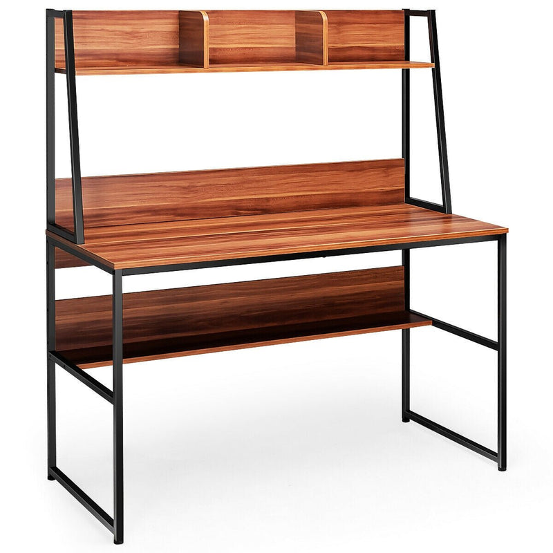 47-Inch Computer Desk Writing Study Table Workstation-Brown - Relaxacare