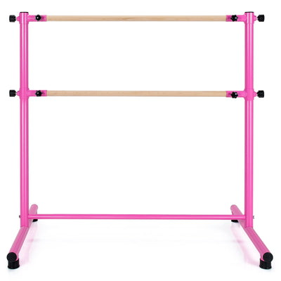 47 Inch Double Ballet Barre with Anti-Slip Footpads-Pink - Relaxacare