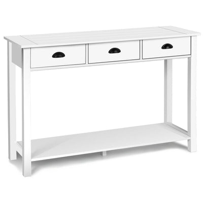 47 inch Entryway Hall Table Side Desk Accent Table with Drawers Shelf - Relaxacare