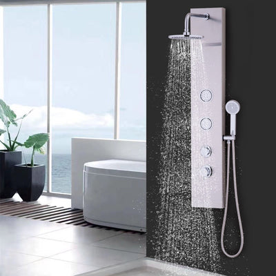 47 Inch Stainless Shower Panel with Massage Jets Hand Shower  - Relaxacare