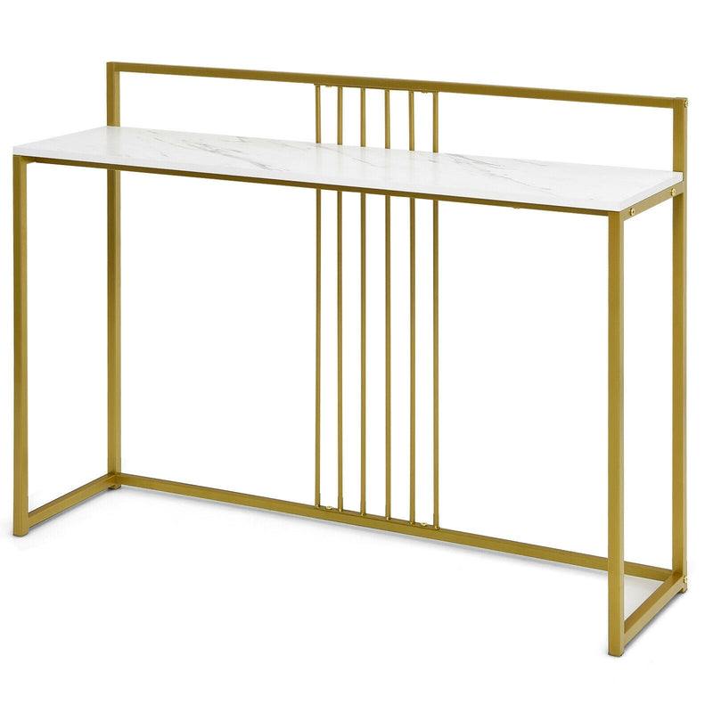 47 Inches Modern Console Table with Steel Frame and Storage Shelf - Relaxacare