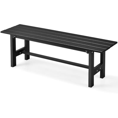 47" Outdoor Chair with Slatted Seat Plastic Coated Iron Frame-Black - Relaxacare