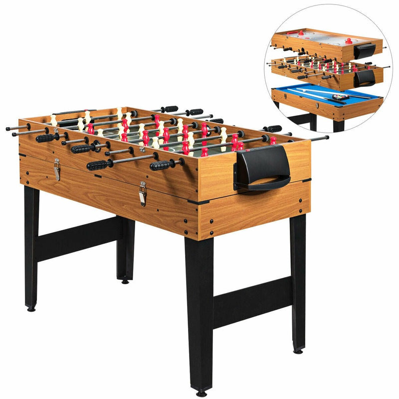 48 Inch 3-In-1 Multi Combo Game Table with Soccer for Game Rooms - Relaxacare