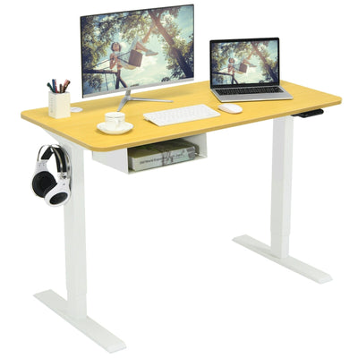 48-Inch Electric Standing Adjustable Desk with Control Panel and USB Port-Natural - Relaxacare