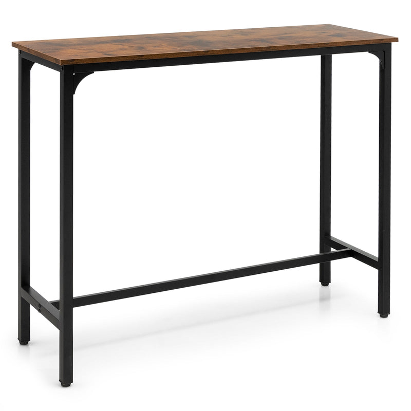 48 Inch Industrial Pub Dining Table with Steel Frame - Relaxacare