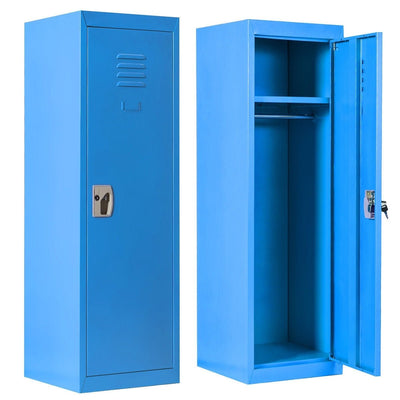 48 Inch Kid Safe Storage Children Single Tier Metal Locker-Blue - Relaxacare