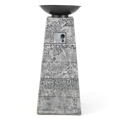 48 Inch Propane Fire Bowl Column with Lava Rocks and PVC Cover - Relaxacare