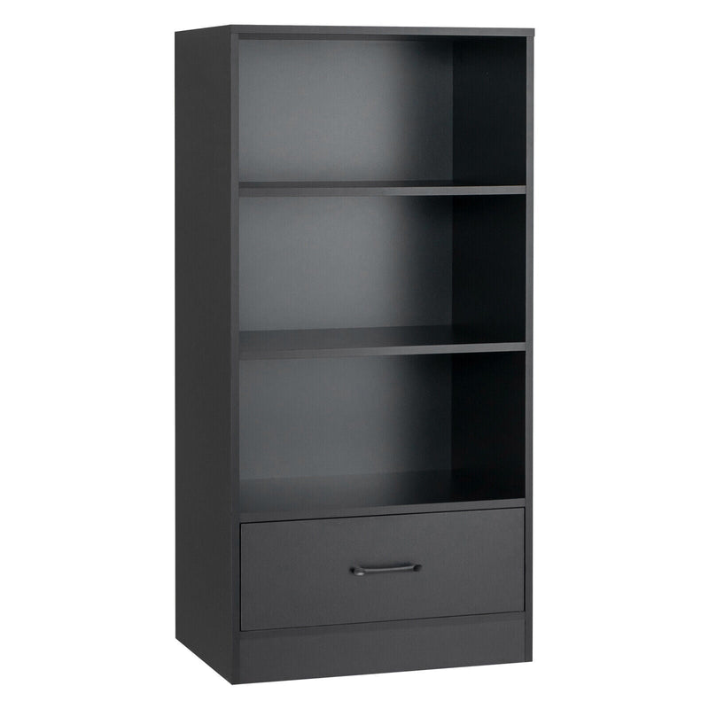 48 Inch Tall 4 Tiers Wood Bookcase with Drawer - Relaxacare