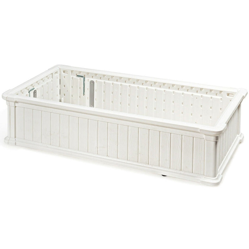 48 Inch x 24 Inch Raised Garden Bed Rectangle Plant Box-White - Relaxacare