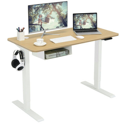 48 Inches Electric Standing Adjustable Desk with Control Panel and USB Port-Beige - Relaxacare