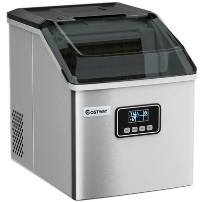 48 Lbs Stainless Self-Clean Ice Maker with LCD Display - Relaxacare