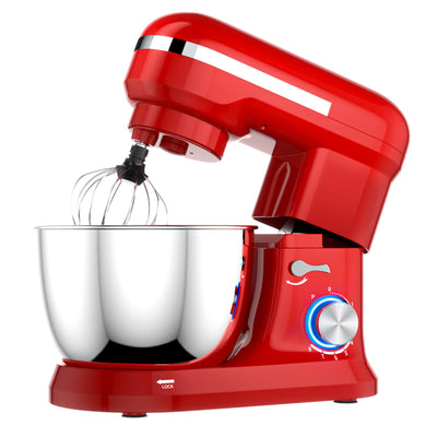 4.8 Qt 8-speed Electric Food Mixer with Dough Hook Beater-Red - Relaxacare