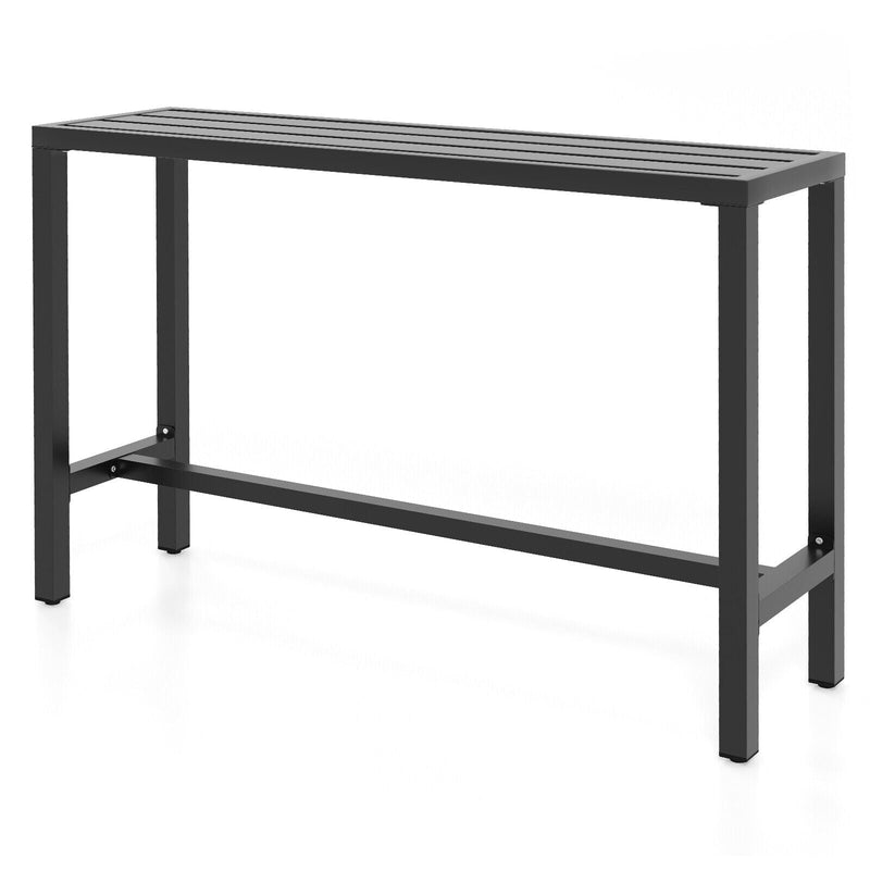 48/55 Inch Outdoor Bar Table with Waterproof Top and Heavy-duty Metal Frame - Relaxacare