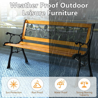 49 1/2 Inch Patio Park Garden Porch Chair Bench - Relaxacare