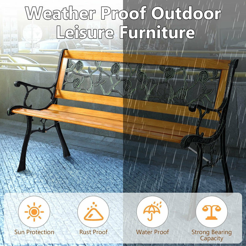 49 1/2 Inch Patio Park Garden Porch Chair Bench - Relaxacare