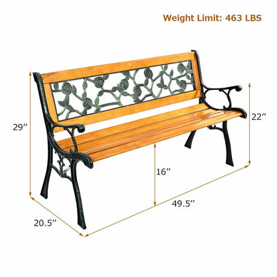 49 1/2 Inch Patio Park Garden Porch Chair Bench - Relaxacare